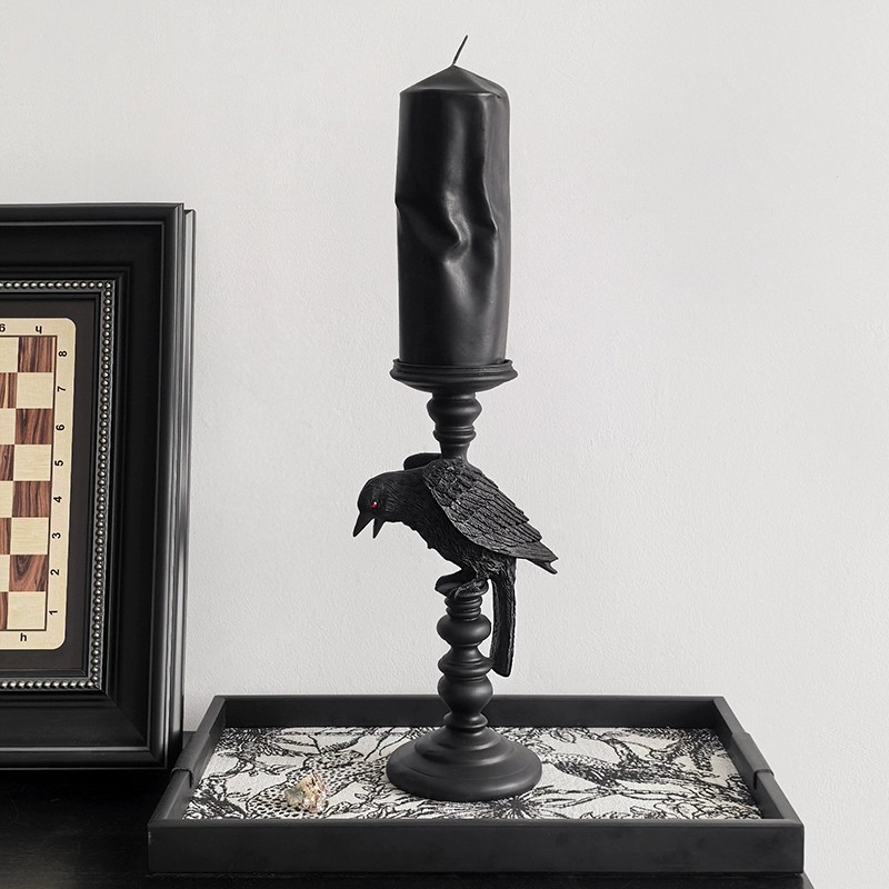 Elements Lighting Decor - Porte-bougie élégant avec éléments sombres, décoration