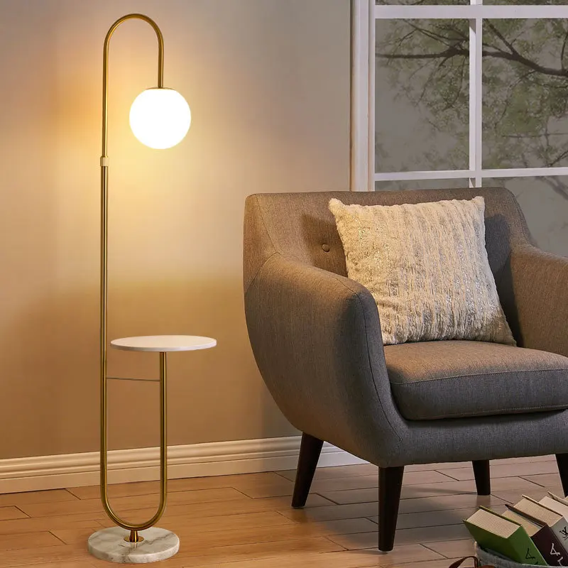 Floor Lamp Tripod - Lampe LED autoportante en marbre avec