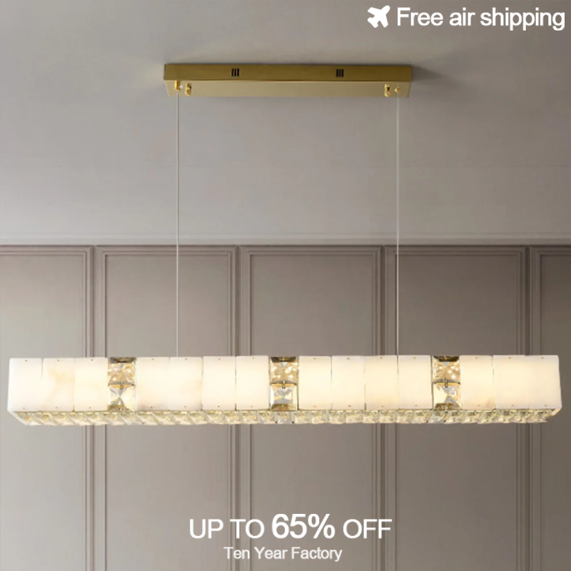 Elements Lighting Decor - Lustre LED moderne noir doré avec