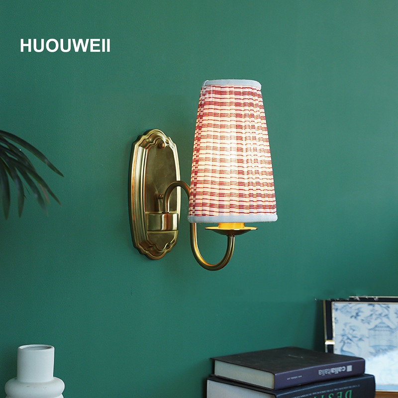 Elements Lighting Decor - Applique murale rétro en tissu Bronze,