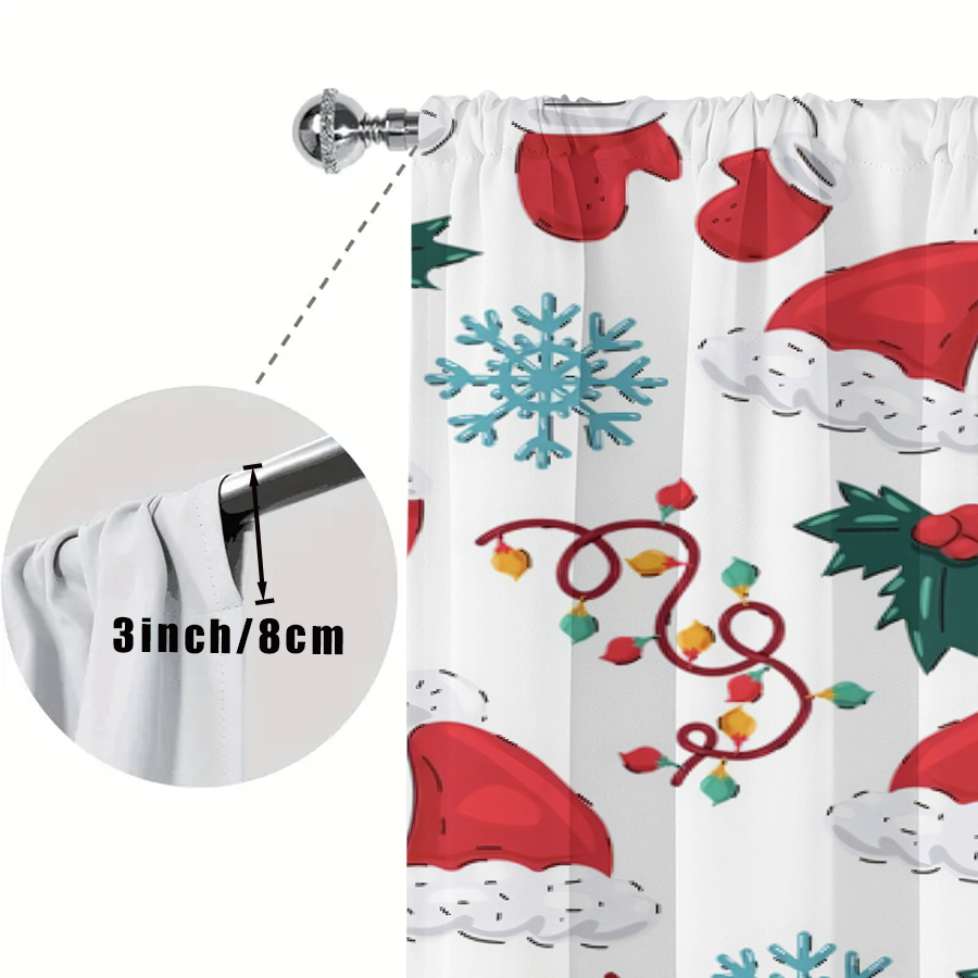 2 rideaux à motifs de Noël, av - Elements Lighting Decor avis et prix