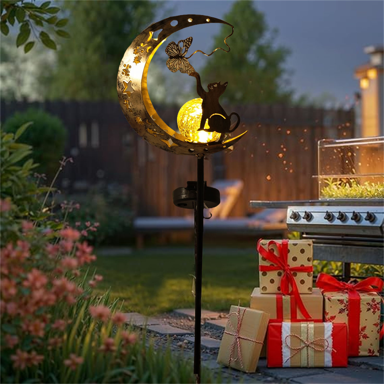 1 PC chat lune lumière solaire - Elements Lighting Decor avis et prix